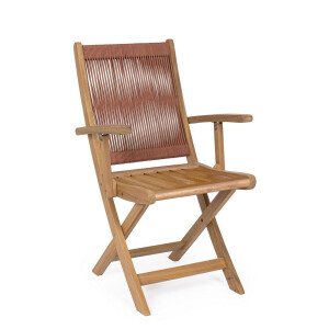 Set 2 scaune pliabile gradina, terasa lemn acacia textil coral Danubio 51.5x61x90h