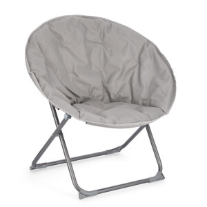 Fotoliu pliabil cadru din otel si perna textil gri Rock 65 cm x 75 cm x 80 h x 42 h1