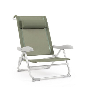 Set 2 scaune gradina aluminiu textilena verde olive Cayo 57x85x73h