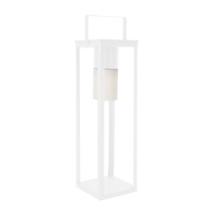 Felinar incarcare solara otel alb 20x20x75 cm