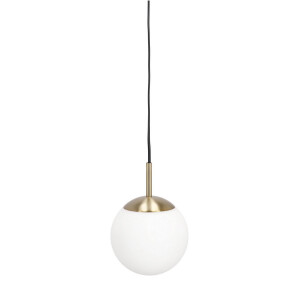 Set 2 lustre metal auriu sticla alba Delphine 15x22 cm