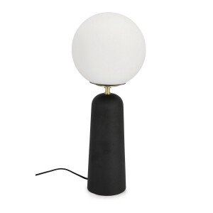 Veioza metal negru sticla alba Delphine 20x51 cm