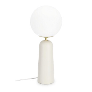 Veioza metal sticla alba Delphine 20x51 cm