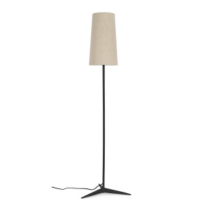 Lampadar otel negru textil bej Assam 26x166 cm