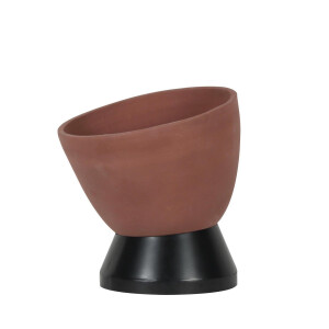 Veioza metal negru teracota maro Mandya 25x27 cm