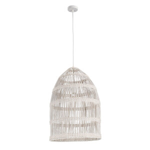 Lustra ratan alb Praia 45x67 cm