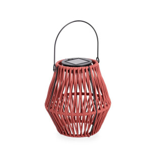 Felinar incarcare solara otel gri franghie rosie Juny Ø15,5x17h