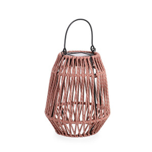 Felinar incarcare solara otel gri franghie rosie Taiki Ø15,5x19,5h