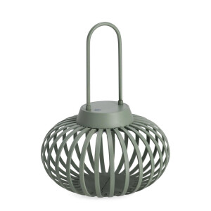 Felinar cu leduri otel verde Saryn Ø20x26h