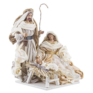 Figurina Nasterea Domnului textil multicolor 28x24x38h