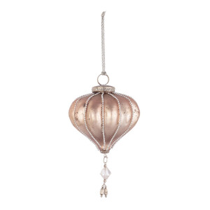 Set 12 globuri brad Craciun sticla rose gold Valiant Ø9,5x9,5h