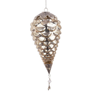Set 4 globuri brad Craciun sticla aurie Fascinate Ø14x29h