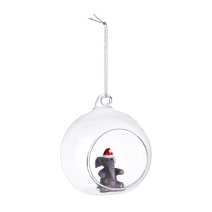 Set 6 globuri brad Craciun Elefant sticla multicolora Zoey Ø 8 cm