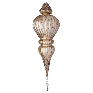 Set 3 ornamente brad Craciun sticla aurie Blaze Ø13x37h