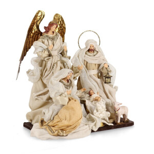 Figurina Nasterea Domnului textil multicolor Divine 30x18x34h