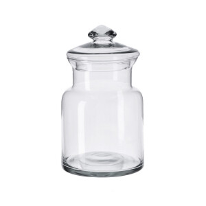 Borcan cu capac sticla 18 x 33 cm