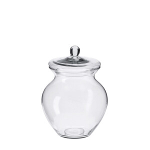 Borcan cu capac sticla transparenta 20 x 26 cm
