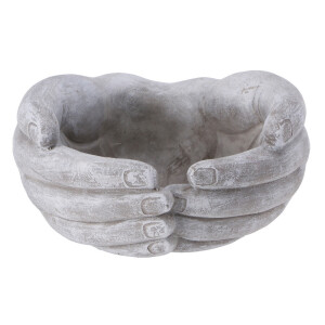 Ghiveci flori beton gri Hands 20,5 x 20,5 x 10,5 cm