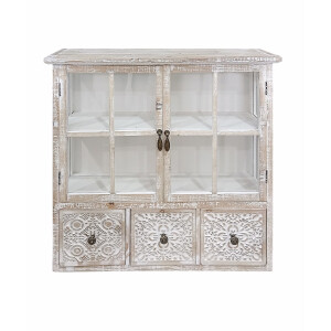 Vitrina suspendabila lemn alb maro 71,5 x 18 x 65,5 cm