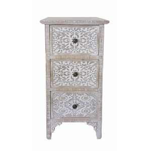 Comoda lemn alb maro 35 x 30 x 70,5 cm