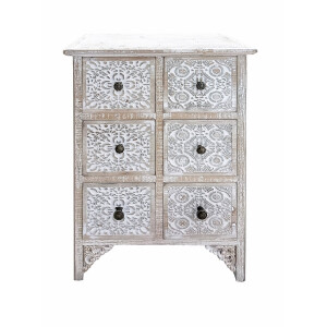 Comoda lemn alb maro 51 x 30 x 70,5 cm