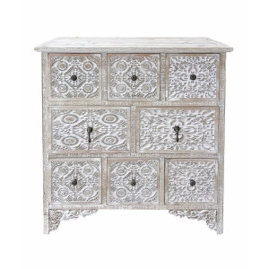 Comoda lemn alb maro 77 x 32 x 79,5 cm