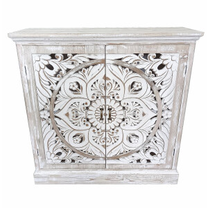 Comoda lemn alb maro  90 x 32 x 90 cm