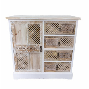 Comoda lemn alb maro 85 x 40 x 86 cm