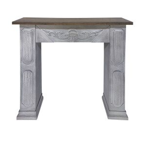 Masca semineu decorativa lemn gri maro 113 x 26 x 100 cm