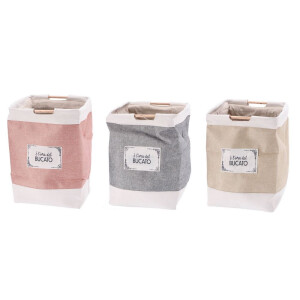 Set 3 cosuri rufe, depozitare panza multicolora 43 x 43 x 56 cm