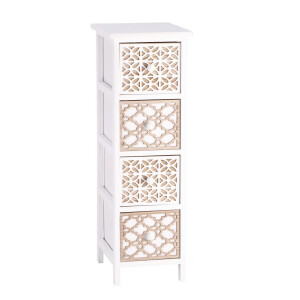 Comoda lemn alb maro 26 x 32 x 80 cm