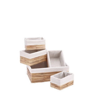 Set 5 cosuri depozitare 21 x 12,5 x 11 cm, 25,5 x 17 x 13 cm, 40 x 30 x 15 cm