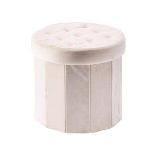 Taburet catifea ivoire 38 x 36 cm