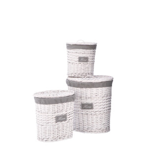 Set 3 cosuri rufe alb gri 33 x 23 x 40, 41 x 29,5 x 48, 49 x 37 x 58 cm