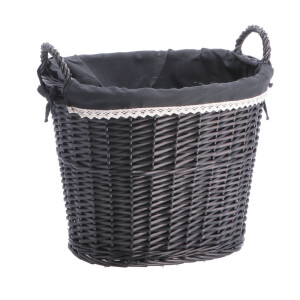 Cos depozitare lemn rachita negru 43,5 x 33 x 40 cm