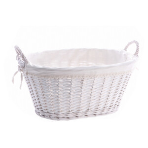 Cos depozitare lemn rachita alb 53 x 40,5 x 32 cm