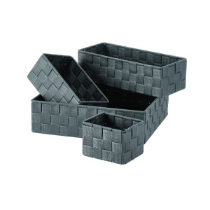 Set 4 cosuri depozitare textil verde 12,5 x 10 x 8,5, 19 x 12 x 8,5, 29 x 12 x 8,5,  31 x 26 x 9 cm
