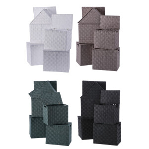 Set 20 cutii depozitare 28 x 18 x 25,5, 30 x 20 x 26,5, 32 x 22 x 27,5, 34 x 24 x 28,5, 36 x 26,5 x 30 cm