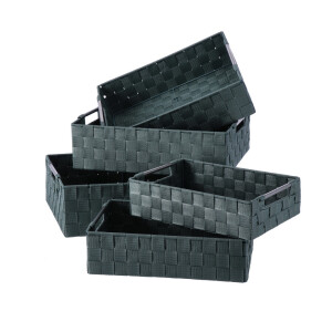 Set 5 cosuri depozitare verzi 30 x 20 x 8, 32,5 x 22,5 x 9, 35 x 25 x 10, 38 x 28 x 11,  40 x 30 x 12 cm