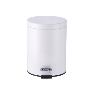 Cos gunoi cu clapeta fier alb 20,5 x 26,5 cm,  5 L