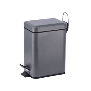 Cos gunoi cu clapeta fier gri 24,5 x 12 x 25 cm, 3 L