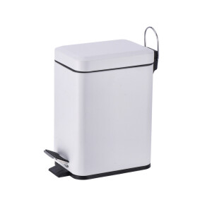 Cos gunoi cu clapeta fier alb 24,5 x 12 x 25 cm, 3 L
