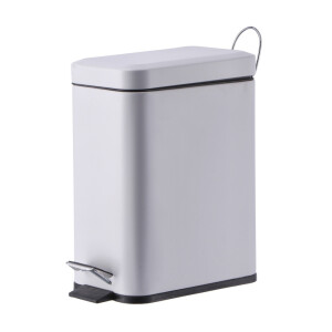Cos gunoi cu clapeta fier alb 29,5 x 14 x  30 cm, 5 L