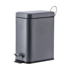 Cos gunoi cu clapeta fier gri 29,5 x 14 x  30 cm, 5 L