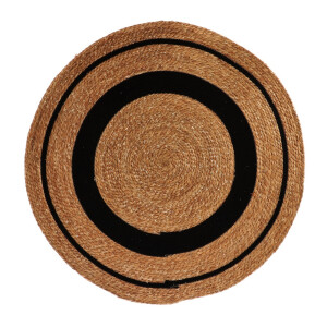 Covor rotund bumbac negru alge marine maro 100 cm