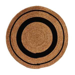 Covor rotund alge marine bumbac natur negru 150 cm