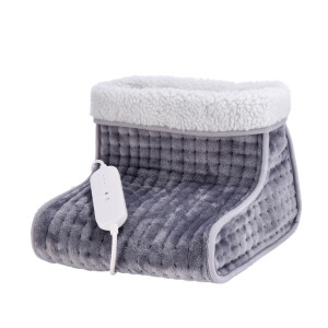 Incalzitor electric de picioare cu regulator temperatura si cronometru, textil alb gri 29 x 29,5 x 24 cm