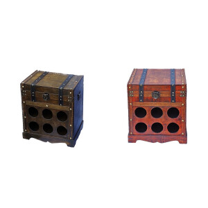 Set 2 suporturi 12 sticle vin lemn maro 39 x 28 x 44 cm