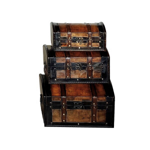 Set 3 Cufere depozitare mdf piele ecologica 22 x 14,5 x 10,5,  26 x 19 x 14,5, 30 x 23 x 18 cm