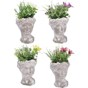 Set 4 plante artificiale in ghiveci 14 x 14 x 30 cm